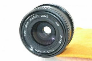 Rare Ø49 Auto Chinon Mc 1:28 28mm Macro Lens For Camera Shipped From Japan