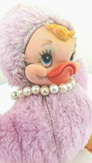 Rushton Pink Duck Plush Rubber Face Rare With Tag Stuffed Animals Vintage Rare