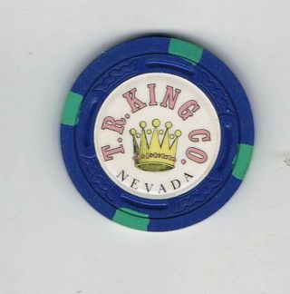 Awesome Tr King Large Crown Mold Casino Sample Chip - Xx Rare - Blue -
