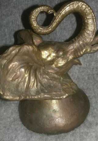 Bronze Elephant Bell Rare Carl Wagner Signed bronze sculpture figure 2
