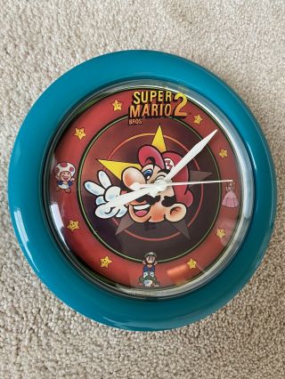 Vintage Nintendo Mario Bros 2 Clock 1989 Rare