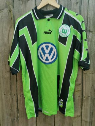 1998 - 1999 Vfl Wolfsburg Home Shirt By Puma 9 Vintage Rare Football
