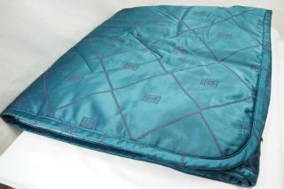 Rare Nikken Kenkotherm Magnetic Therapy Travel Blanket Quilted Pad Teal Blue