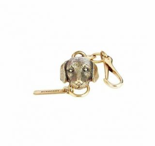 Authentic Burberry London Brass Dog Bag Charm Key Chain - Rare