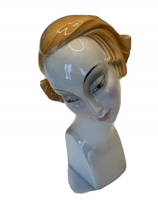 Rare Art Deco Katzhutte Hertwig Female Bust Figurine 1920s