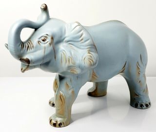 Very Rare Blue Mountain Pottery Bmp Elephant Sculpture Slate Glaze Xl 16 "