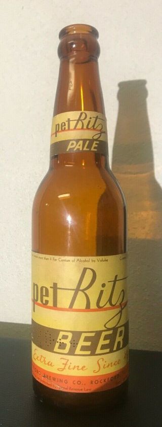 Rare U - Permit - 722 Pet Ritz Beer Bottle From The Rockford Brewing Co,  Rockford,  I