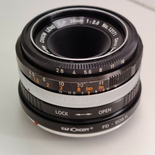 Rare Vintage Lens Canon Flp 38mm F/2.  8 For Pellix Only