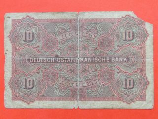EAST AFRICA GERMANY (1905 RARE SCARCE) 10 RUPIEN RARE BANK NOTE 2