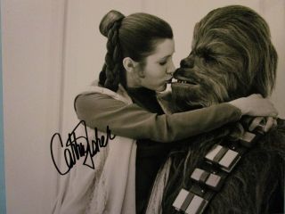 Carrie Fisher Star Wars Rare Photo Signed Autograph 8x10 Plus