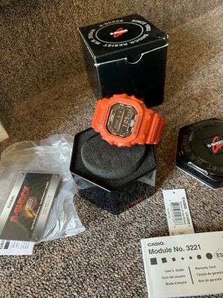Rare King Casio Gx - 56 3221 G Shock Orange Version Tough Solar World 55mm Watch