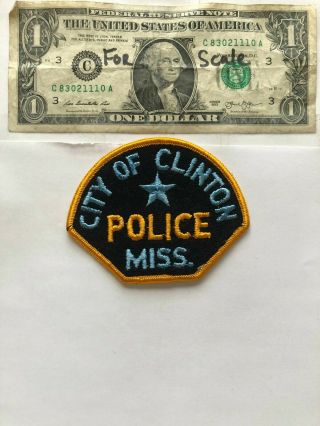 Very Rare Clinton Mississippi Police Patch Un - Sewn