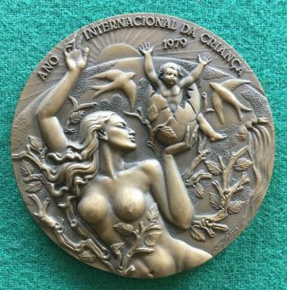 Antique And Rare Bronze Medal Made By Cabral Antunes,  1979