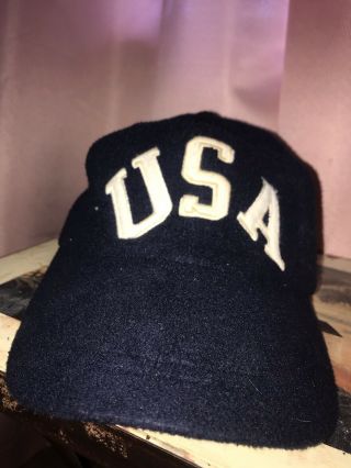 Very Rare 90’s Vintage Polo Ralph Lauren Hat.  Fitted Cap With Usa Flag.