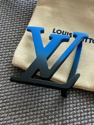 Rare Louis Vuitton Belt Buckle Blue Black Lv 40mm Unisex