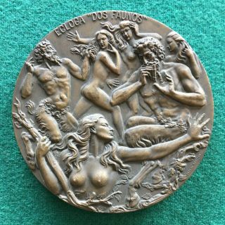 Antique And Rare Bronze Medal Made By Cabral Antunes,  1980