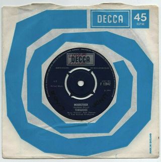 Turquoise - Woodstock 7 " 45 Vinyl Rare 1968 Uk Decca Psych Single