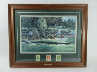 Postal Commemorative Phillip Crowe Augusta’s 12th Hole Print Rare Golf Masters