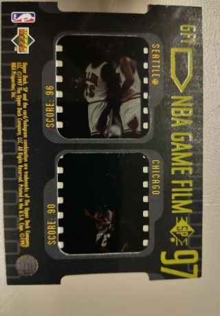 1997 Michael Jordan Upper Deck SP Game Film GF1 RARE Film Insert SHARP 3