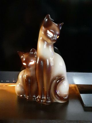 Vintage Kron Siamese Cat Lamp 50’s Tv Light Mid - Century Modern Rare Kitten Cats