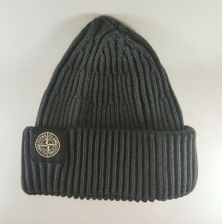 Stone Island Grey Winter Wool Hat Beanie Supreme Casual Cap Very Rare Italy Made