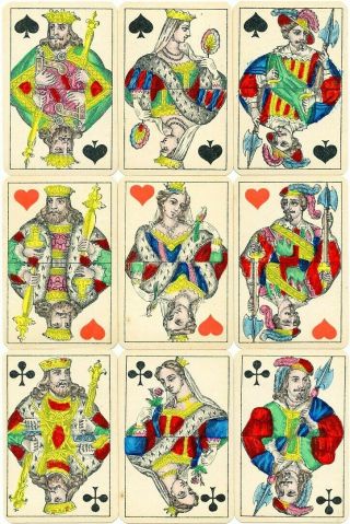 Rare Antique Belgian Playing Cards - Paris Aces - Van Genechten - 1890 