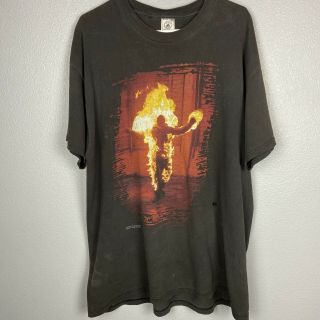 Rammstein " Burning Man " Vintage 1998 T - Shirt Rare Blue Grape Black Fade