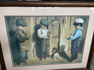 Rare Antique Collectible Jim Daly 1986 “odd Man Out” Framed Picture