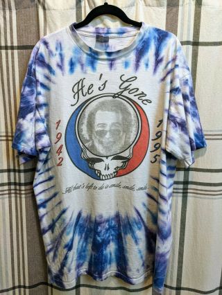 Rare Vintage 90s Tye Dye Grateful Dead T - Shirt Size Xl Jerry Garcia Memorial Tee