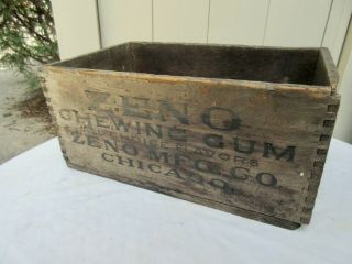 Rare Antique Zeno Chewing Gum Wood Box Chicago