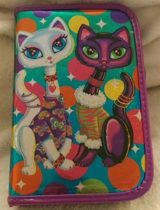 Rare Vintage Lisa Frank Siamese Cats Zippered Planner With Pen - No Stickers