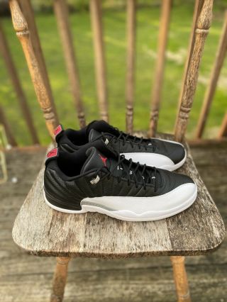 Nike Air Jordan Retro 12 Low Playoffs Black White Red Rare 308317 - 004 (size 15)