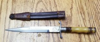 Vtg Rare High Life Solingen Germany Fixed Blade Boot Knife Dagger W/sheath