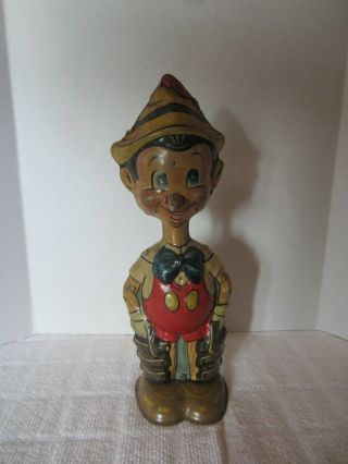 Rare Disney 1939 Pinocchio Marx Tin Wind - Up Toy With Built - In Key