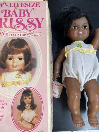Rare Ideal Baby Crissy Doll African American Black In The Box With Tags