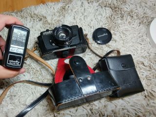 (rare) Minolta Hi - Matic 7s Ii Rangefinder Camera Rokkor 40mm F1.  7 With Flash.