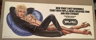Rod Stewart Promo Poster 1979 Wplj 95.  5 Nyc Transit Subway Olivia Rare