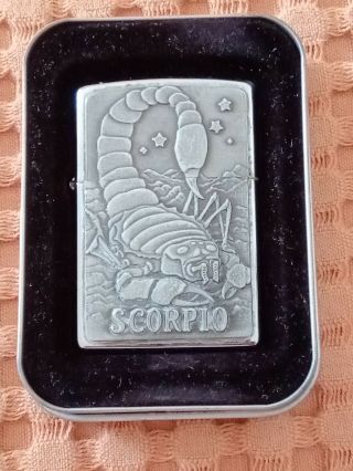 Zippo Lighter Barrette Smythe Scorpio Zodiac 1998 Very Rare