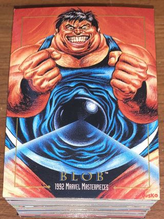 1992 Skybox Marvel Masterpieces Trading Cards Complete Set 1 - 100 Rare