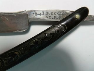 Rare Antique H.  Boker & Co.  Germany No.  1056 Straight Razor & Box 3