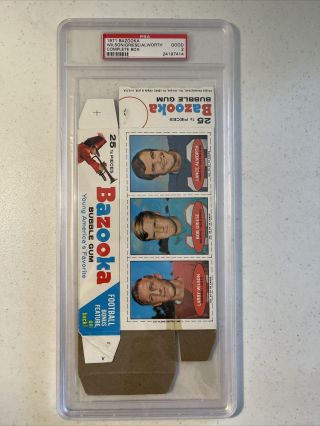 1971 Topps Bazooka Football Complete Box Lance Alworth Griese Psa 2 Very Rare