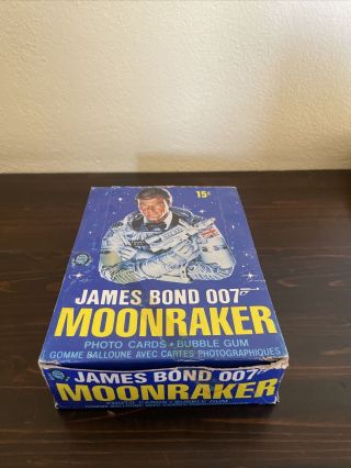 1977 O - Pee - Chee James Bond Moonraker Wax Box 36 Packs Rare Box