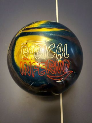 15 14lb 11oz Brunswick Radical Inferno Bowling Ball Rare Single Drill