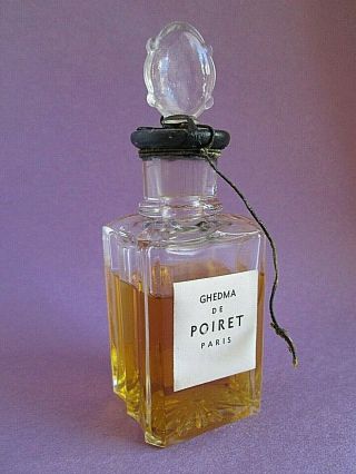 Ghedma De Poiret Paris France Vintage Perfume 1 Oz 3/4 Full Very Rare No Box
