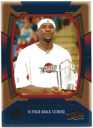 Lebron James Rare 04 - 05 Upper Deck Sp Game “season In Review” Gold D 05/50