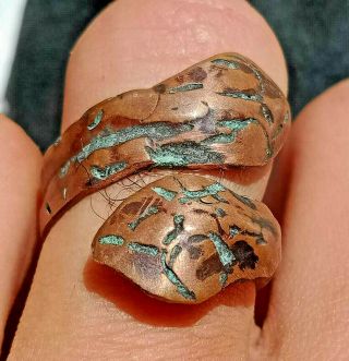 Extremely Ancient Roman Bronze Snake Ring Rare Artifact Authentic