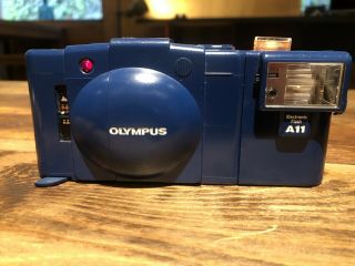 Rare Blue : Opt Olympus XA2 35mm Point & Shoot Film Camera with Flash JPN 3