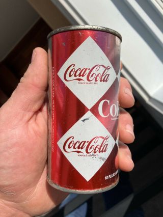 Extremely Rare Coca - Cola Flat Top Tin Can Sign Diamond Soda Pop Bottle Canada