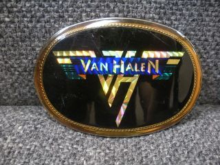 Vintage 1978 Rare Van Halen Belt Buckle Pacifica Prism Logo