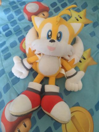 Very Rare Sega Prize 14 " Tails Sonic Adventure Toy Doll Sonic Plush 1999 America